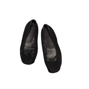 Vintage Prada Women's Black Mesh Ballet Bow Front Flats Sz 40